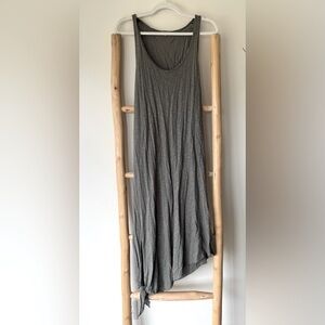 Lilla P Asymmetrical Racerback Crinkle Pima Cotton Blend Racerback Maxi Dress XS